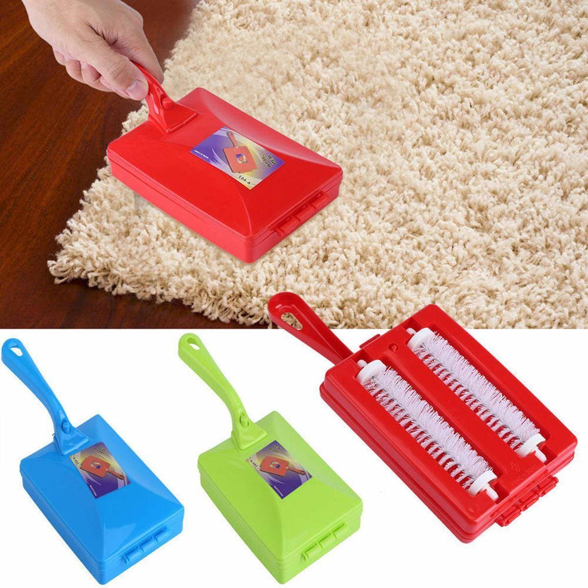 2 Brushes Heads Handheld Carpet Table Sweeper Crumb Brush Cleaner Roller