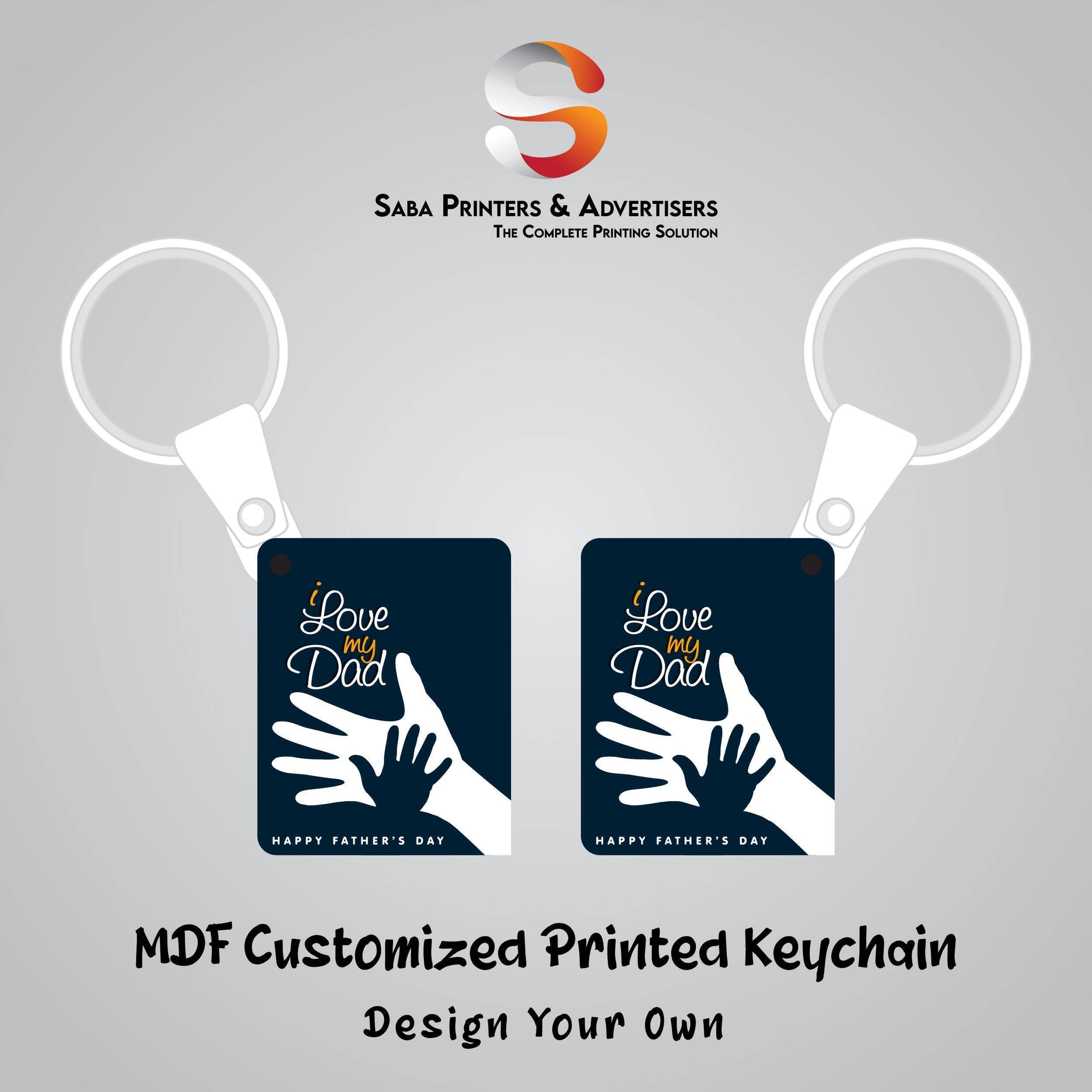 Customized Printed MDF Keychain Both Sided Printed - Father's Day Special - SP10