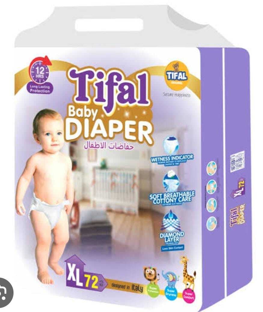 Tifal Baby Diapers Size XL (+15KG) 72 PCS