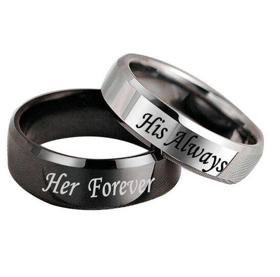 His Always And Her Forever Titanium Steel Ring MCRI-005