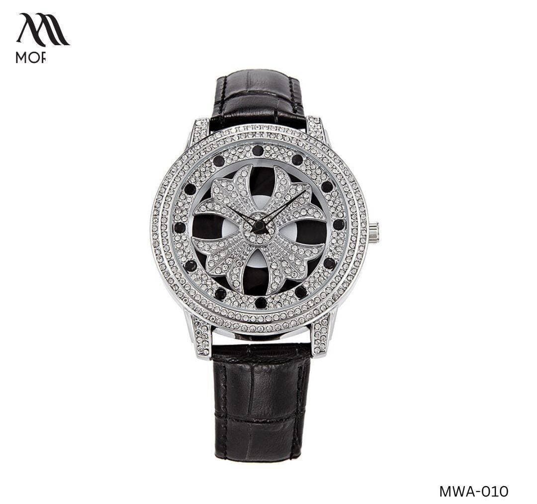 Luxury New Diamond Silver Spinner Dial Watch For Women MWA-010