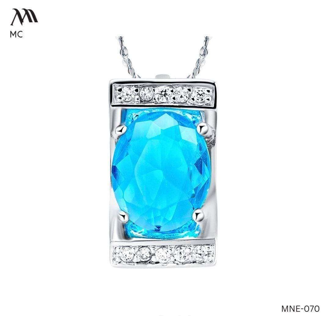 Blue Sapphire Serenity Pendant Necklace For Women MNE-070